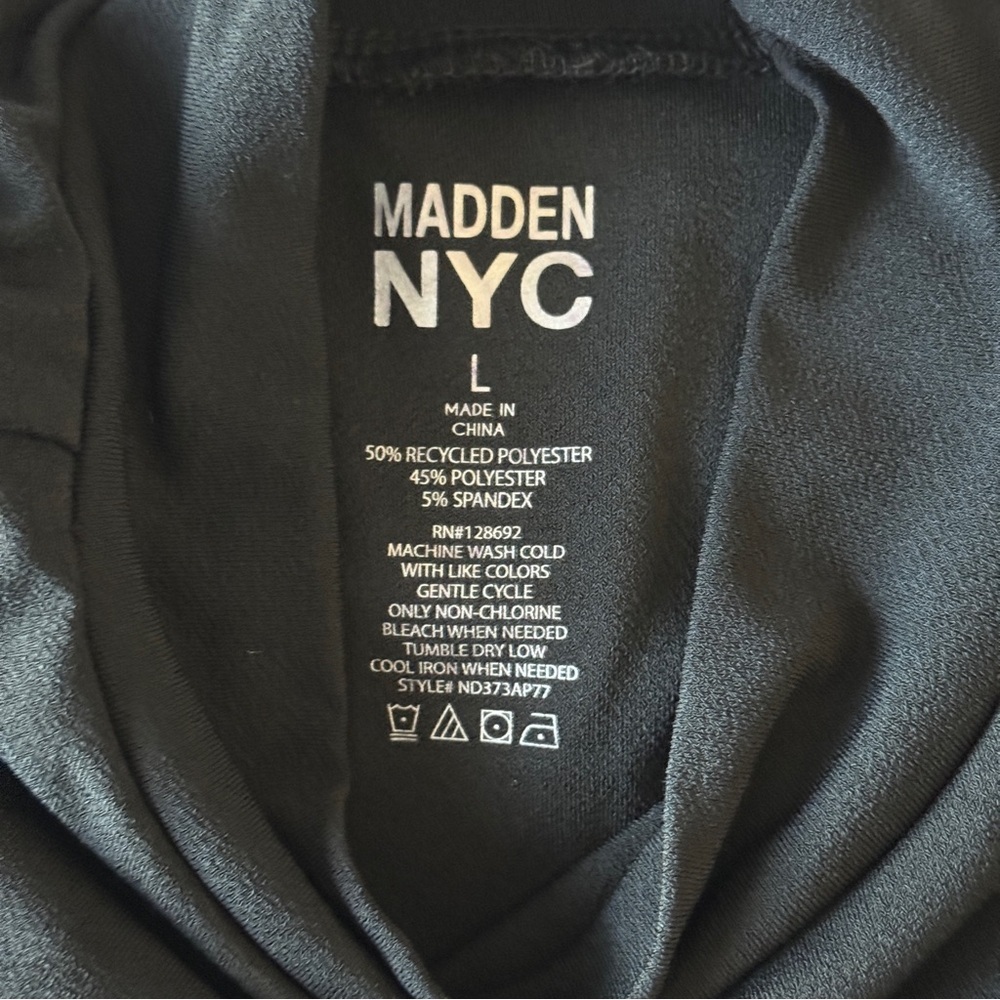 Madden NYC Women's Black Mock Neck Bubble Dress Size L - Picture 7 of 8